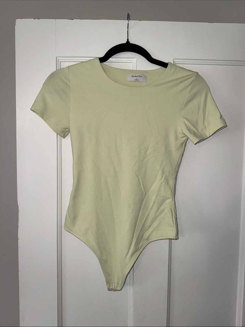 Babaton Yellow Short-Sleeve Bodysuit
